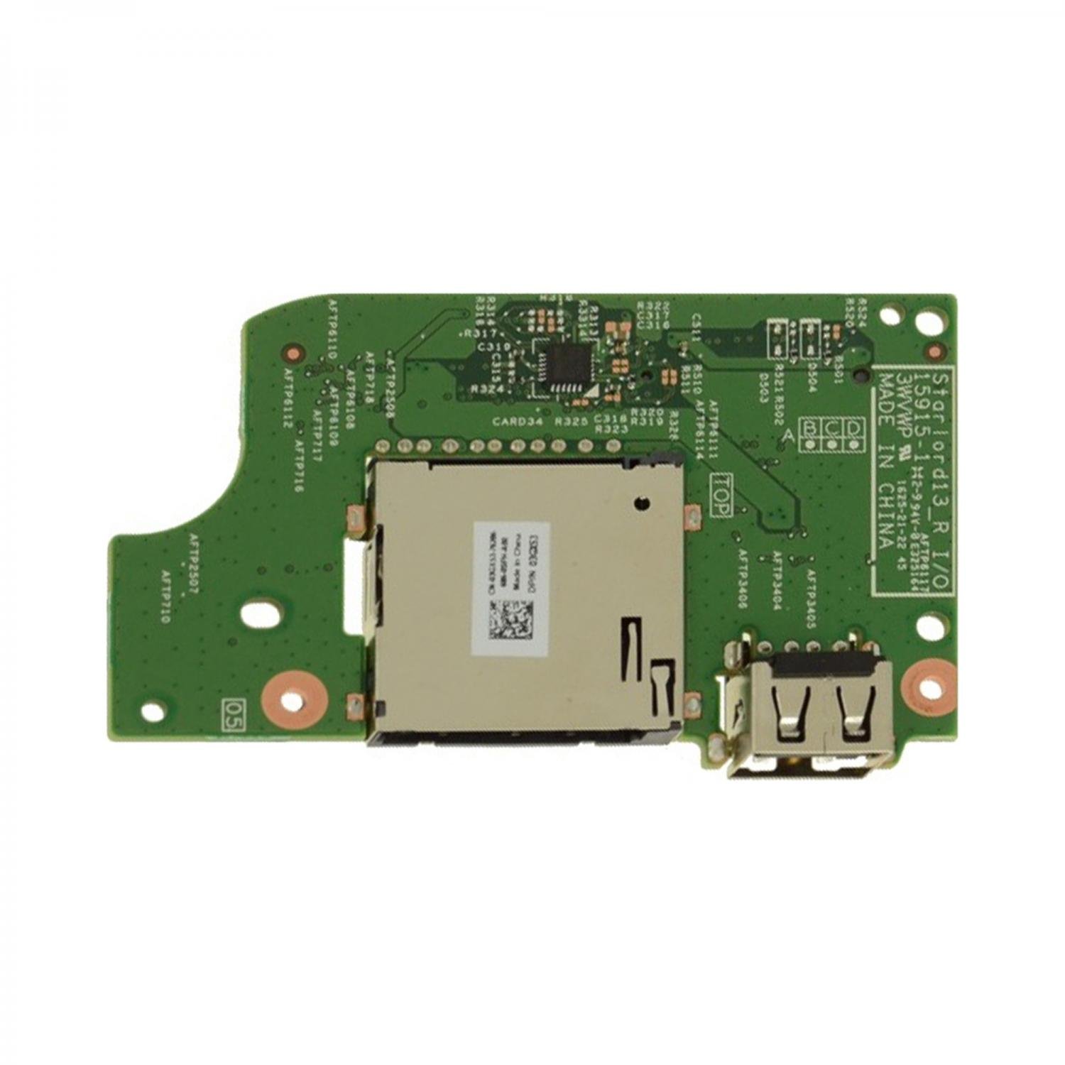 Dell Inspiron 15 5568 13 5368 5378 Latitude 3390 2-in-1 OEM IO Daughter Circuit Board with USB / SD Card Reader P/N 3GX53, 3WVWP